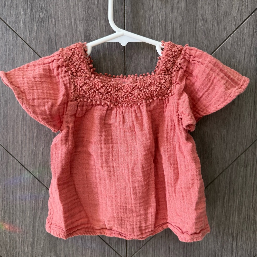 Jumping Beans Toddler Girl Terracotta Button Up Blouse
